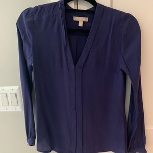 Banana Republic silk navy blouse